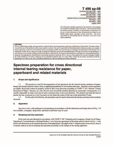 tappi tear test|tappi internal tearing resistance.